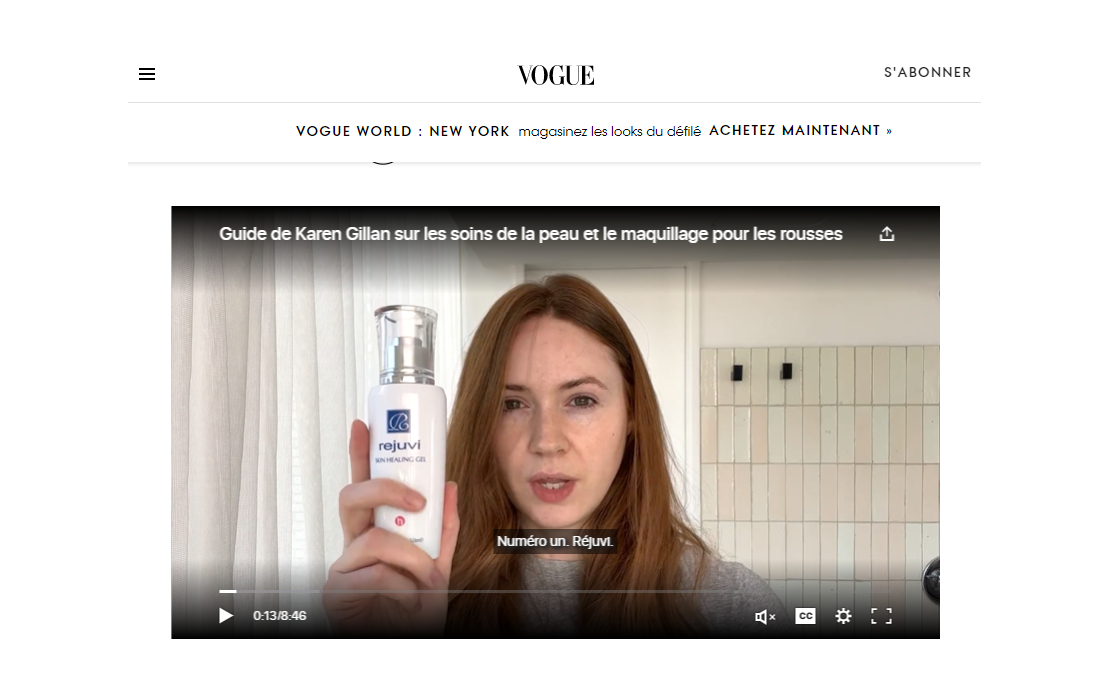Karen Gillan sur le maquillage pour les rousses et ses transformations de films Marvel ( Vogue Magazine )